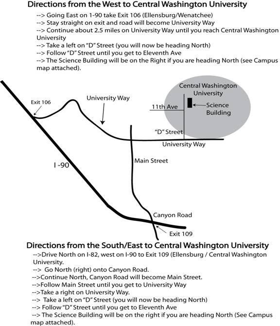 Map of Central Washington University
